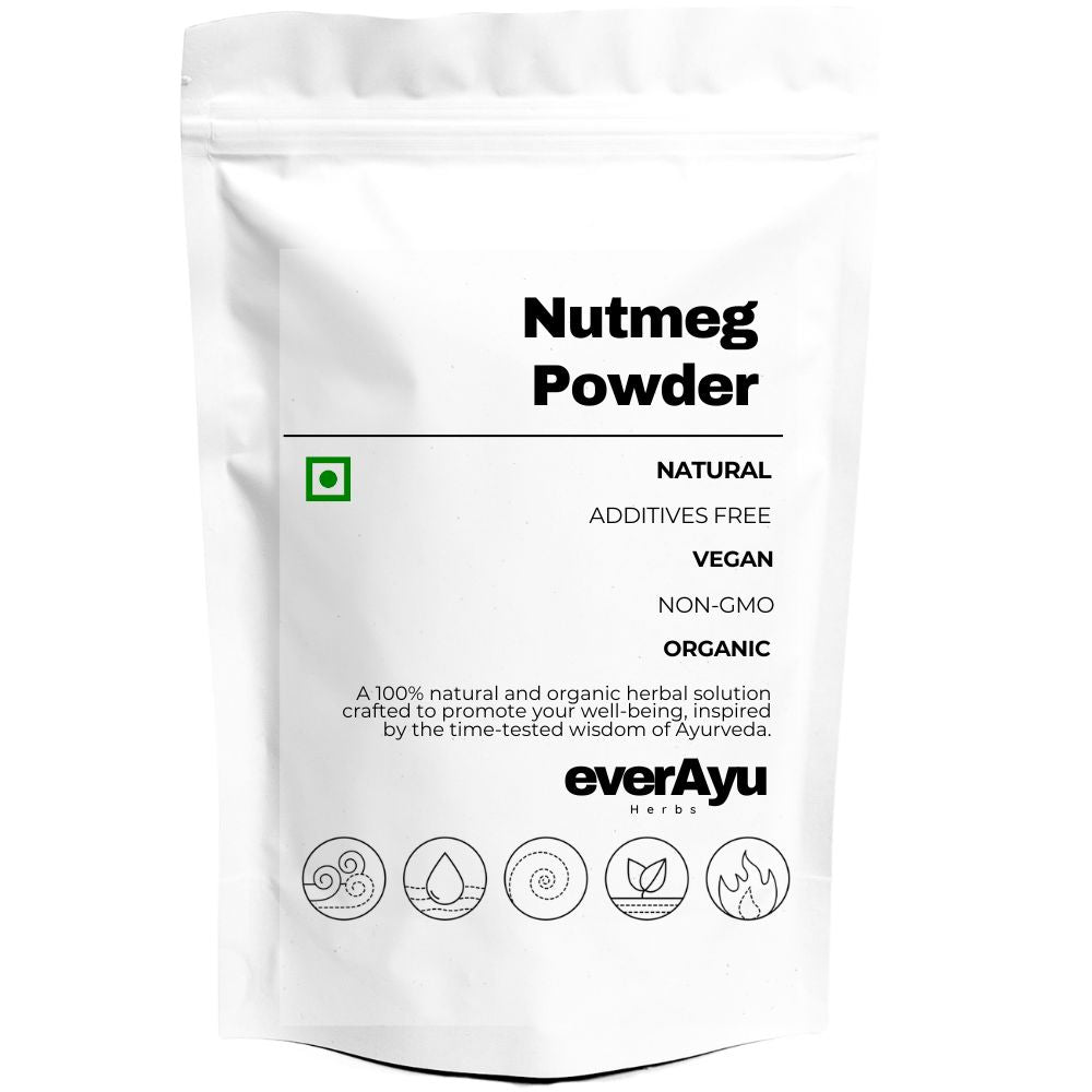 nutmeg powder, jaiphal powder, jaifal, myristica fragrans, ayurvedic spice, nutmeg benefits, jaiphal spice powder
