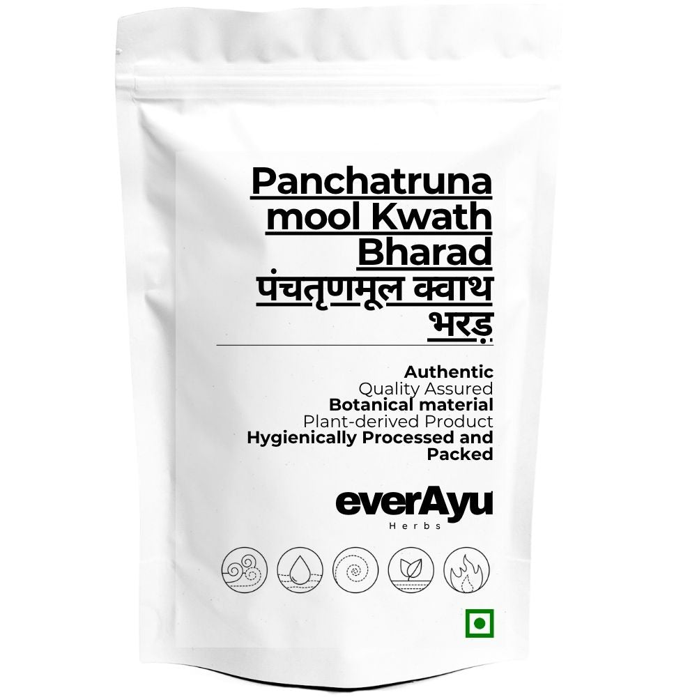 Panchatrunamool Kwath Bharad | पंचतृणमूल क्वाथ भरड़ | Trin Panchamool Kwatha | Traditional Herbal Blend | Coarse Cut Botanical Kwath Mix | Herbal Decoction Material everAyu