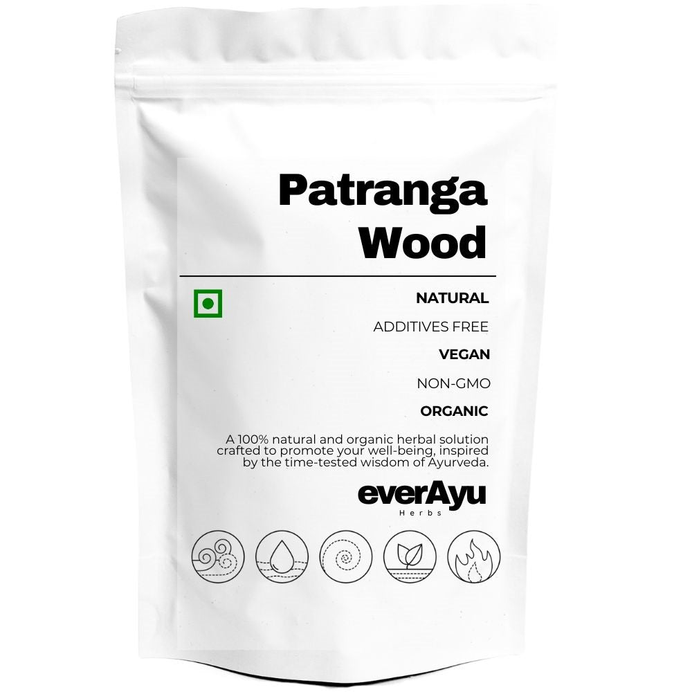 Patranga (Patang Wood / Sappan Wood / Caesalpinia sappan) raw herbal wood used in Ayurveda for natural wellness and purification.