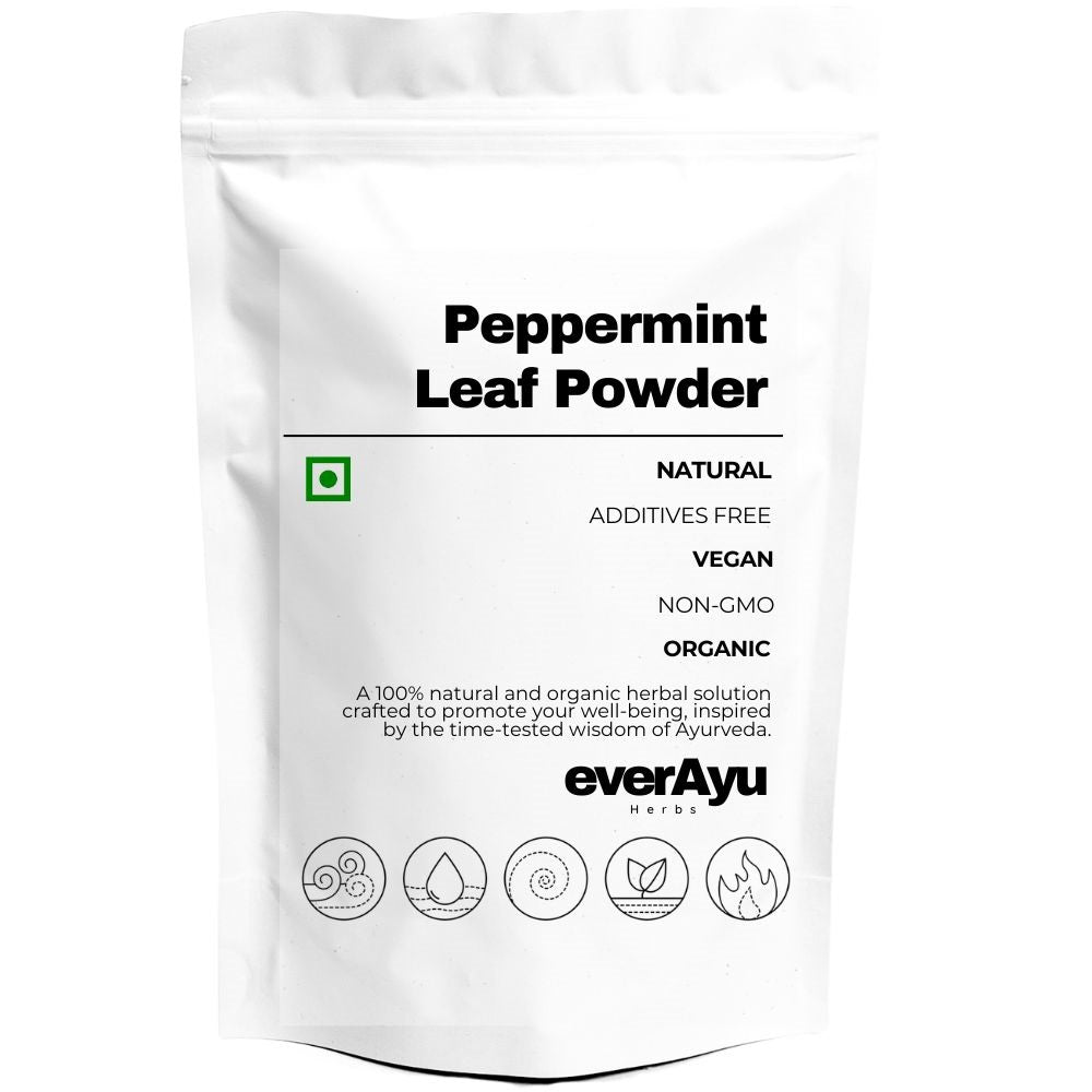 Peppermint Leaf Powder (Pudina Patta / Mentha piperita) – natural herbal mint powder used for freshness, cooling, and Ayurvedic wellness.