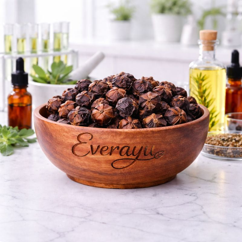Everayu herbal product packaging made with carefully sourced herbs, clean labeling and natural ingredient presentation