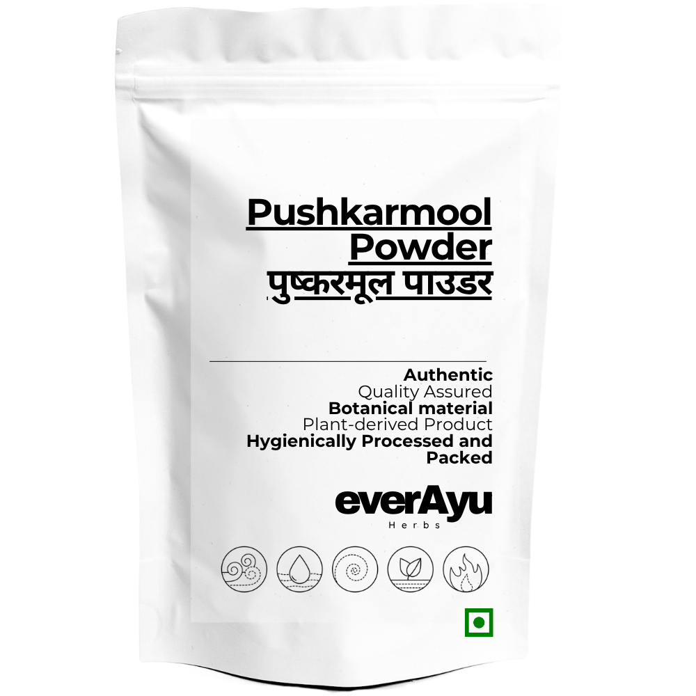 Pushkarmool Powder | पुष्करमूल पाउडर | Pushkar Root Powder | Puskara Powder | Inula Racemosa Powder | Fine Botanical Root Powder everAyu