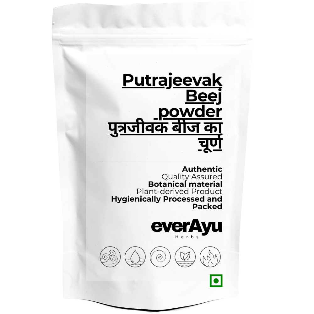 Putrajeevak Beej Powder | पुत्रजीवक बीज चूर्ण | Putrijivak Powder | Sivalingi Beej Powder | Putranjiva Roxburghii Seed Powder | Fine Botanical Seed Powder everAyu