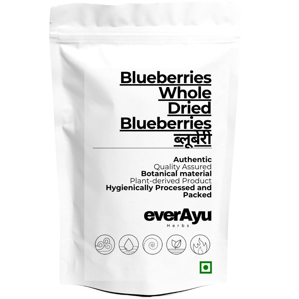 Blueberries Whole | Whole Dried Blueberries | Vaccinium spp. | Natural Berry Fruit | Premium Dried Blueberries everAyu