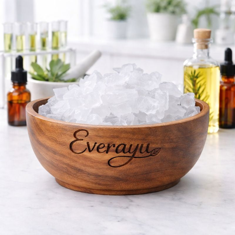 Everayu herbal product packaging made with carefully sourced herbs, clean labeling and natural ingredient presentation