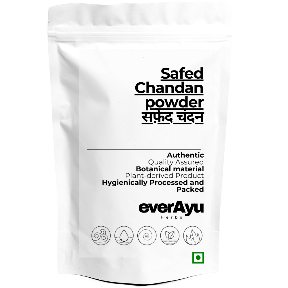 Safed Chandan Powder | सफेद चंदन पाउडर | White Sandalwood Powder | Santalum Album Powder | Fine Botanical Wood Powder | Premium Sandalwood Powder everAyu