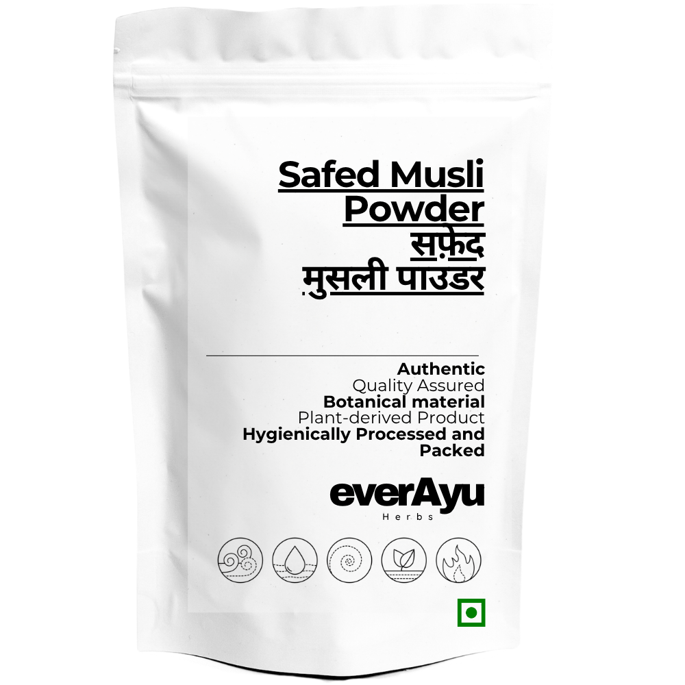 Safed Musli Powder | सफेद मुसली पाउडर | White Musli Powder | Chlorophytum Borivilianum Powder | Fine Herbal Root Powder | Premium Botanical Powder everAyu