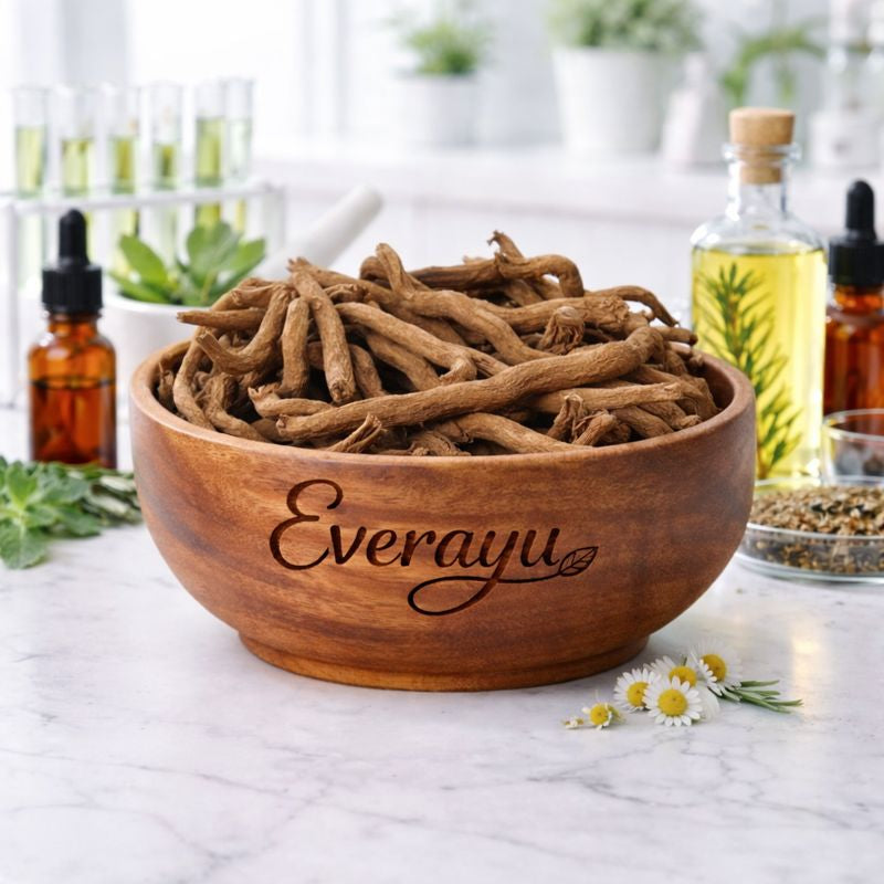 Sarpagandha, also known as Rauwolfia serpentina, is a traditional Ayurvedic root used for promoting balance and calmness. Regional names include सरपगंधा (Hindi), સરપગંધા (Gujarati), சார்பகந்தா (Tamil), సర్పగంధ (Telugu), and Sarpagandhi (Malayalam). In English, it is called Indian Snakeroot or Black Snakeroot. Known in Ayurveda as Chota Chand, it’s valued for supporting relaxation and wellness.