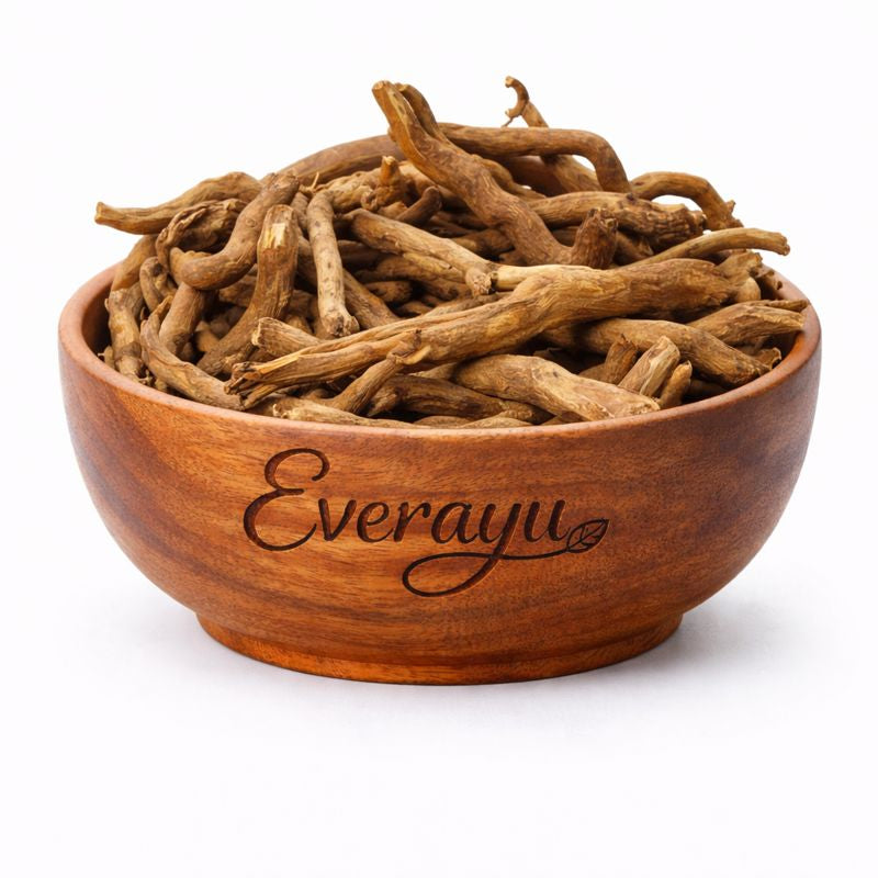 Sarpagandha, also known as Rauwolfia serpentina, is a traditional Ayurvedic root used for promoting balance and calmness. Regional names include सरपगंधा (Hindi), સરપગંધા (Gujarati), சார்பகந்தா (Tamil), సర్పగంధ (Telugu), and Sarpagandhi (Malayalam). In English, it is called Indian Snakeroot or Black Snakeroot. Known in Ayurveda as Chota Chand, it’s valued for supporting relaxation and wellness.
