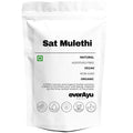 Sat Mulethi, also known as Rabbesoos, Rubulsus, or Liquorice Extract, is the concentrated form of Glycyrrhiza glabra (Mulethi). In Hindi it is called मुलेठी, in Gujarati it’s Jethimadh, Tamil – Athimathuram, Telugu – Yashtimadhu, Malayalam – Athimadhuram, and in English it is known as Licorice or Liquorice. This Ayurvedic herb is traditionally used for promoting throat comfort, rejuvenation, and overall balance.
