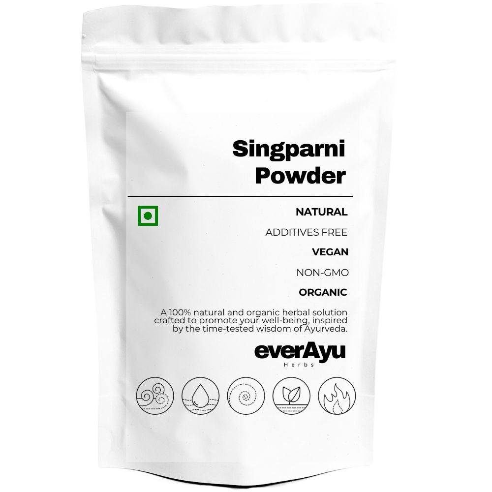 Singparni Powder – also known as Dandelion Leaf Powder, Singhparni Patta, Dugdhpatra, Kanphool, and Taraxacum officinale – a traditional Ayurvedic herb known for detox, balance, and rejuvenation. Known regionally as Singhparni in Hindi, Simhaparna in Sanskrit, and Doodhpatra in Marathi and Gujarati.

