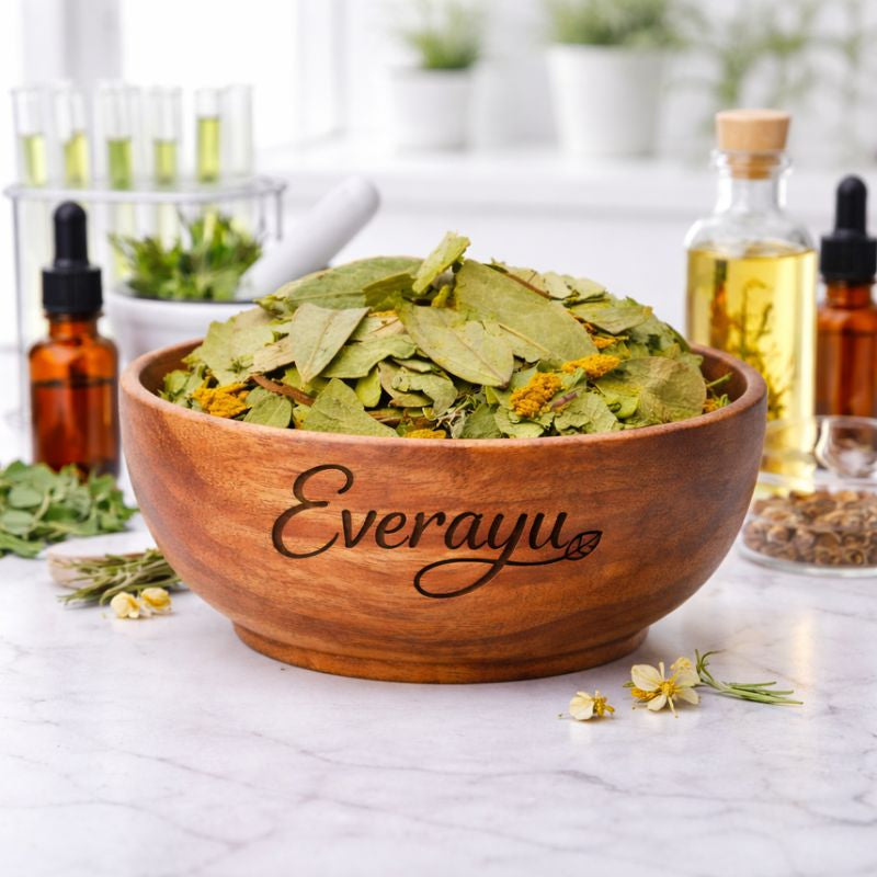 Everayu herbal product processing showing hygienic handling, quality-controlled preparation and standardized methods