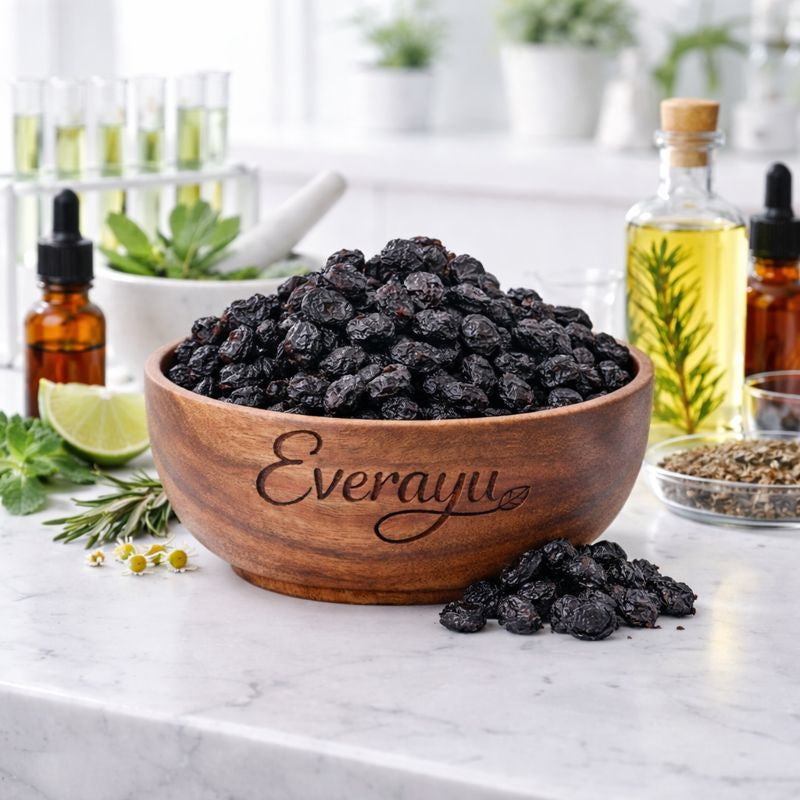 Sour Cherry (Aaloo Baloo Vaalo) dried fruit powder in bowl – natural tangy fruit ingredient