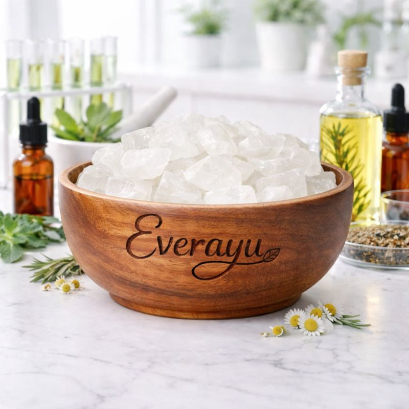 Suhaga, also known as Borax, Sodium Borate, Tincal, Tankan, सुहागा, சுஹாகா, ಸುಹಾಗ, సుహాగా – is a naturally occurring mineral used in Ayurveda and traditional households. Known in English as Borax Rock, Suhaga is valued for its natural cleansing, deodorizing, and purifying properties. Scientific name: Sodium Tetraborate Decahydrate (Na₂B₄O₇·10H₂O).