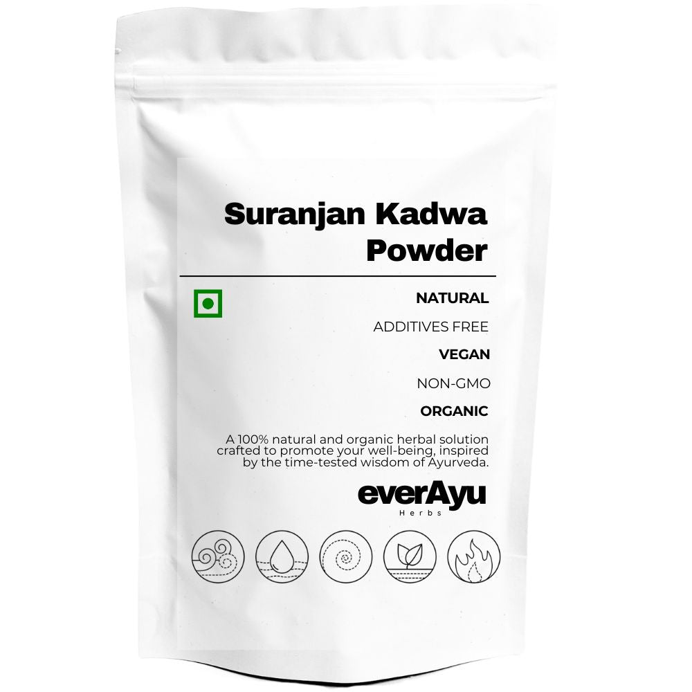 Suranjan Kadwa – also known as Bitter Colchicum, Meadow Saffron, सुरंजन कड़वा, சுரன்ஜன் கசப்பு, సురంజన్ చేదు, ಸುರಂಜನ್ ಕಹಿ, and Colchicum luteum – is a traditional Ayurvedic herb known for its purifying and detoxifying properties. Used in Ayurveda and Unani practices, it is valued for maintaining body balance and natural vitality.