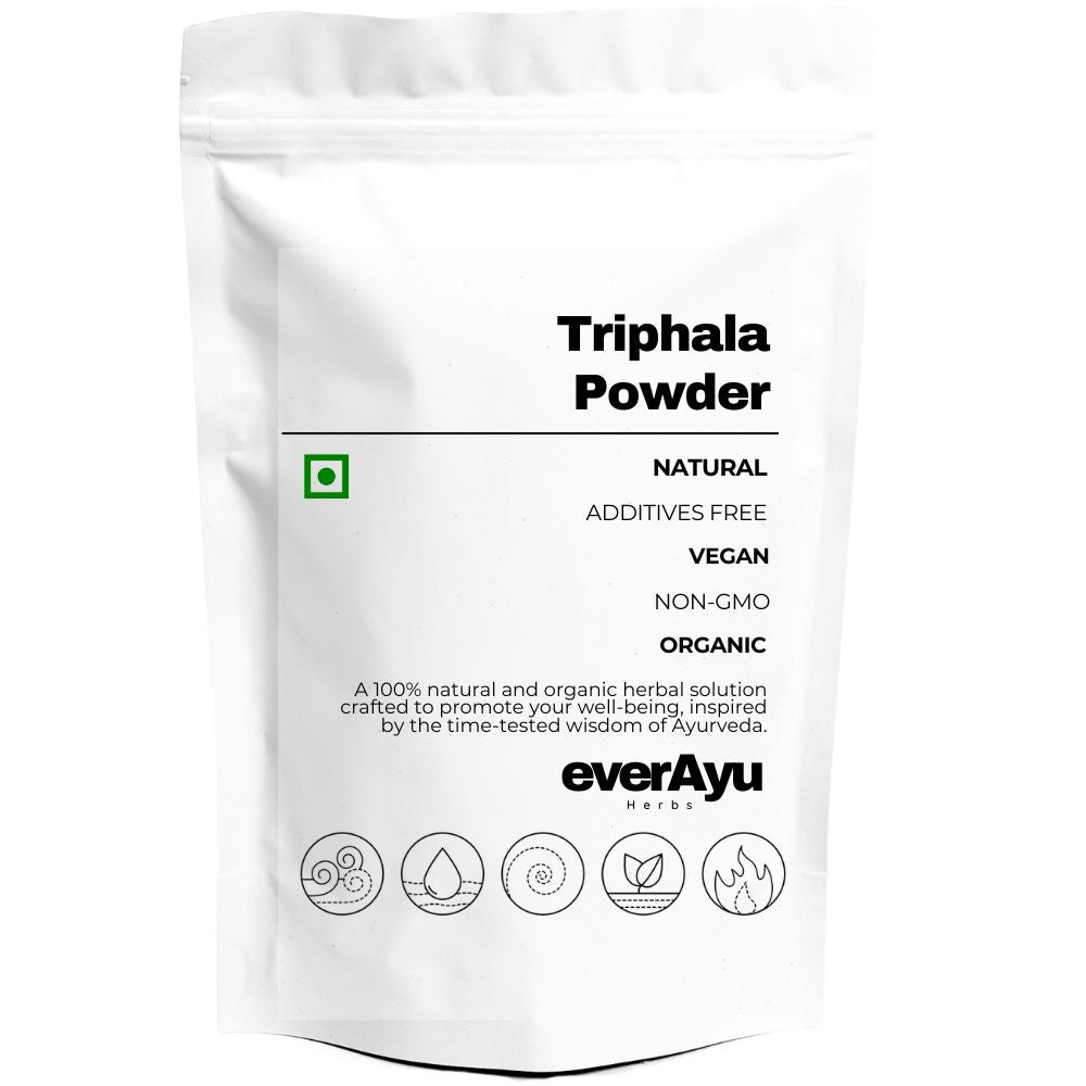 triphala churna, triphala powder, haritaki bibhitaki amla, ayurvedic detox powder, herbal digestive powder, trifala churna, triphala herbal mix