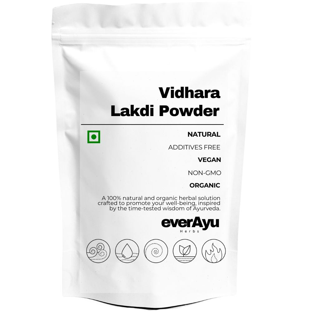 Vidhara Lakdi Powder (विदारा लकड़ी पाउडर), also known as Bidhara Wood or Elephant Creeper (Argyreia nervosa), is a traditional Ayurvedic rejuvenating herb. Other names include Samudraphala (Sanskrit), Pidarai Maram Podi (Tamil), Bidara Chekka Podi (Telugu), Vidara Vriksham (Malayalam), and Bidara Kath (Bengali).
