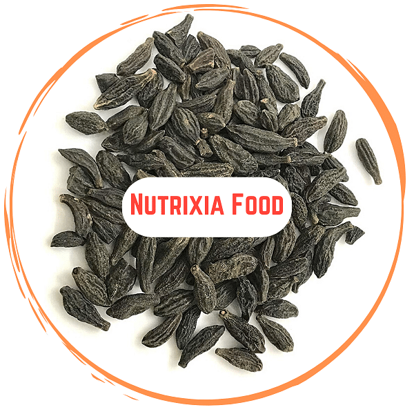 Harad Small Black - Harad Choti Kali -Myrobalan - हरड़ छोटा काला -  Black Himej – Terminalia Chebula – -Nutrixia Food English :Myrobalan, Hindi : Choti Harad, Bal Harar, Sanskrit :Abhaya, Urdu :Halela, Siva, Pathya, Vijaya, Assamese :Shilikha, Bengali :Haritaki, Gujrati :Hirdo, Himaja, Pulo-harda, Kannada : Alalekai, Kashmiri :Halela, Malayalam :Katukka, Marathi :Hirda, Haritaki, Harda, Hireda, Oriya :Harida, Punjabi :Halela, Harar, Tamil :Kadukkai, Telugu : Karaka, Karakkaya. 